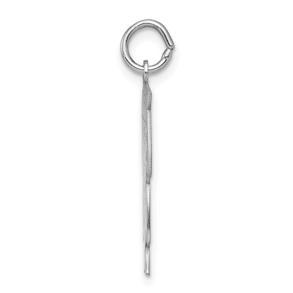 Sterlingsilber Rhodiniert Eule Poliert Charm
