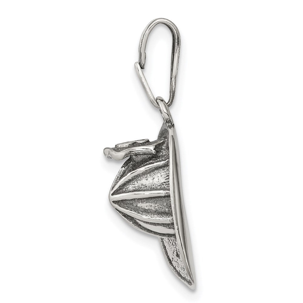 Sterlingsilber Antikisiert Fireman Helm Charm