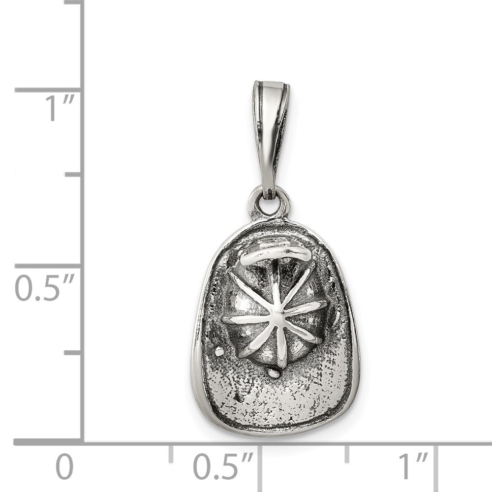 Sterlingsilber Antikisiert Fireman Helm Charm