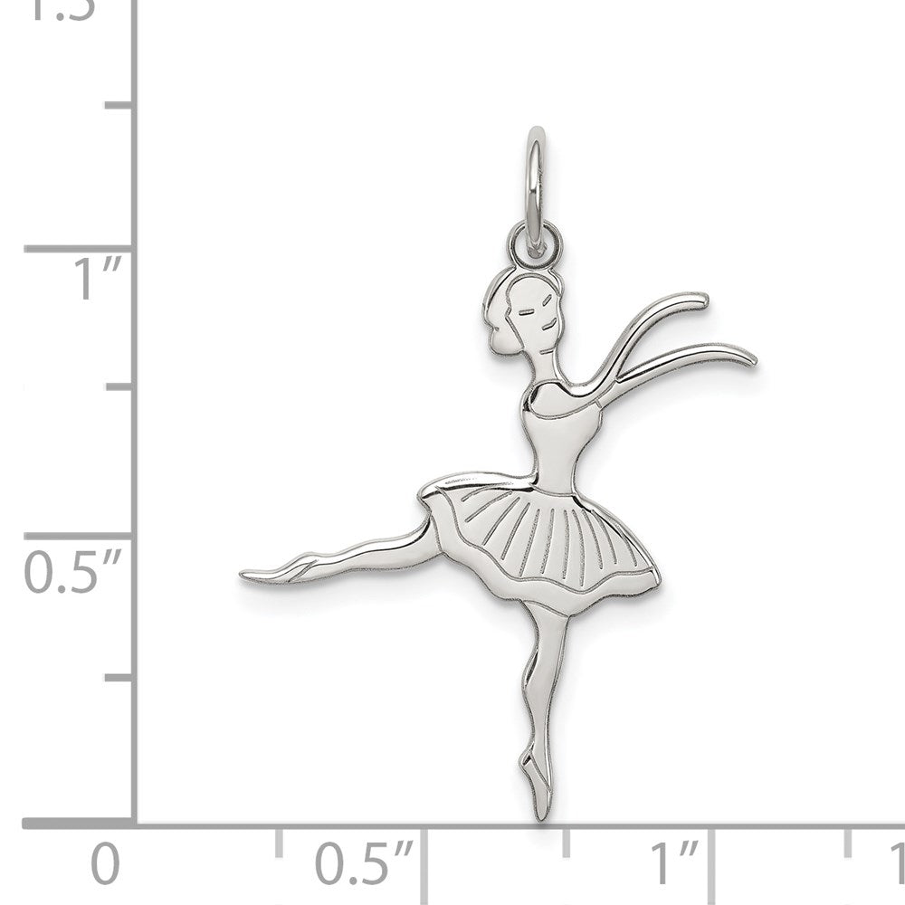 Sterlingsilber Rhodiniert Ballerina Poliert Charm