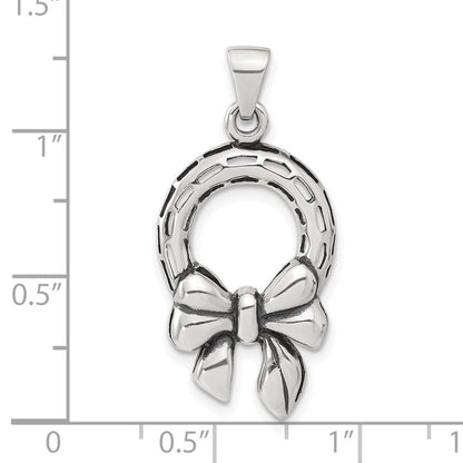 Sterlingsilber Poliert & Antikisiert Wreath Anhänger