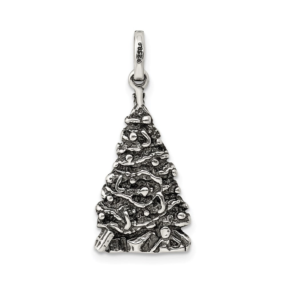 Sterlingsilber Antikisiert Weihnachten Baum Charm