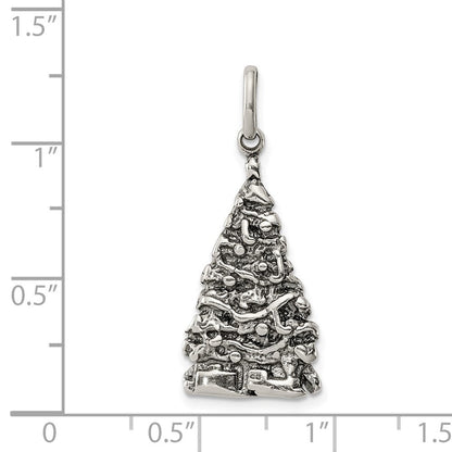 Sterlingsilber Antikisiert Weihnachten Baum Charm