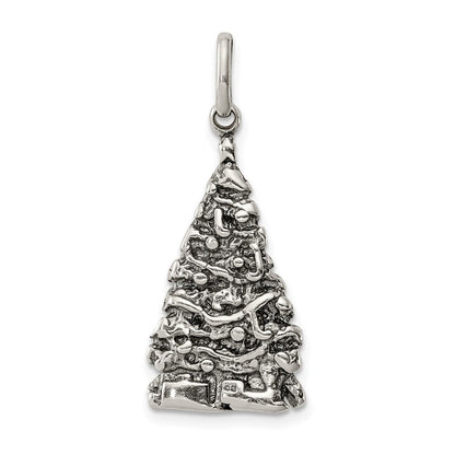 Sterlingsilber Antikisiert Weihnachten Baum Charm