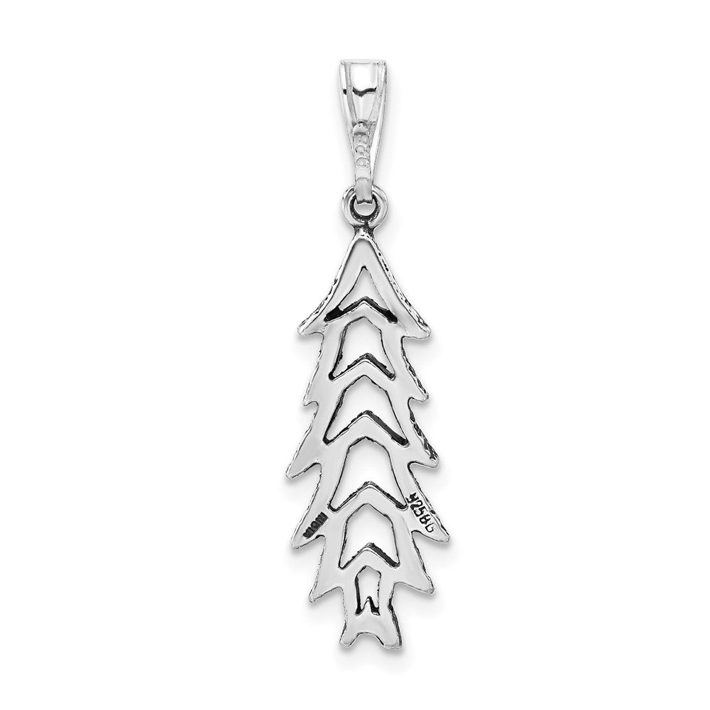 Sterlingsilber Poliert & Antikisiert Baum Charm