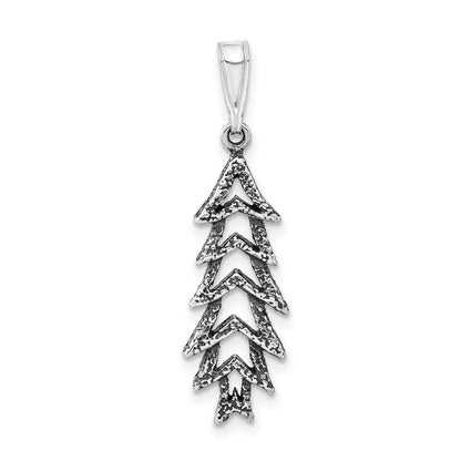 Sterlingsilber Poliert & Antikisiert Baum Charm