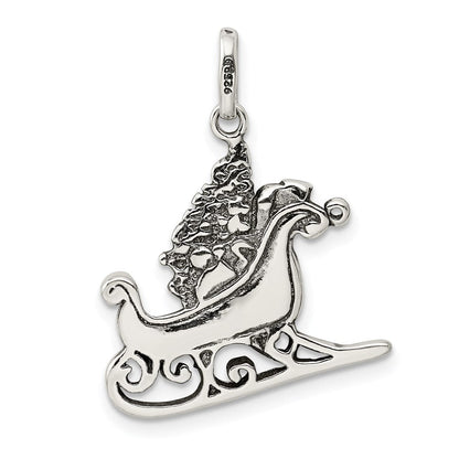 Sterlingsilber Antikisiert Sleigh Charm