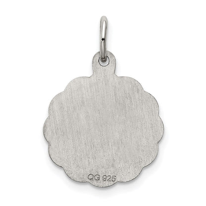 Sterlingsilber Rhodiniert St. Christopher Medaille Charm