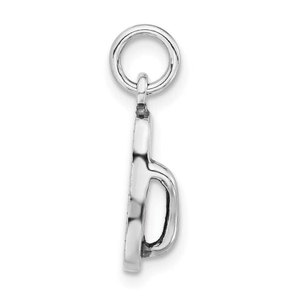 Sterlingsilber 3-d Poliert & Antikisiert Sandal Charm