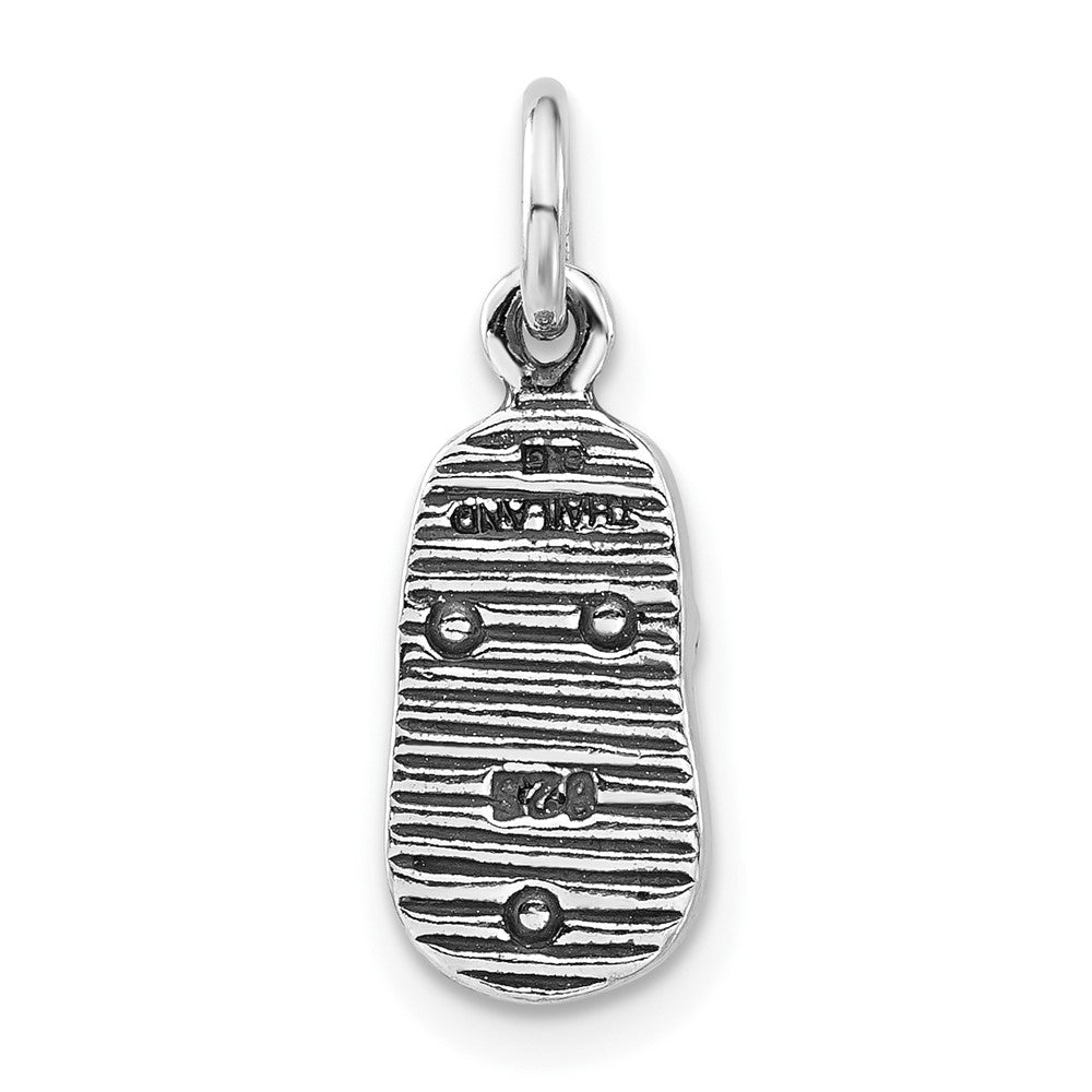 Sterlingsilber 3-d Poliert & Antikisiert Sandal Charm