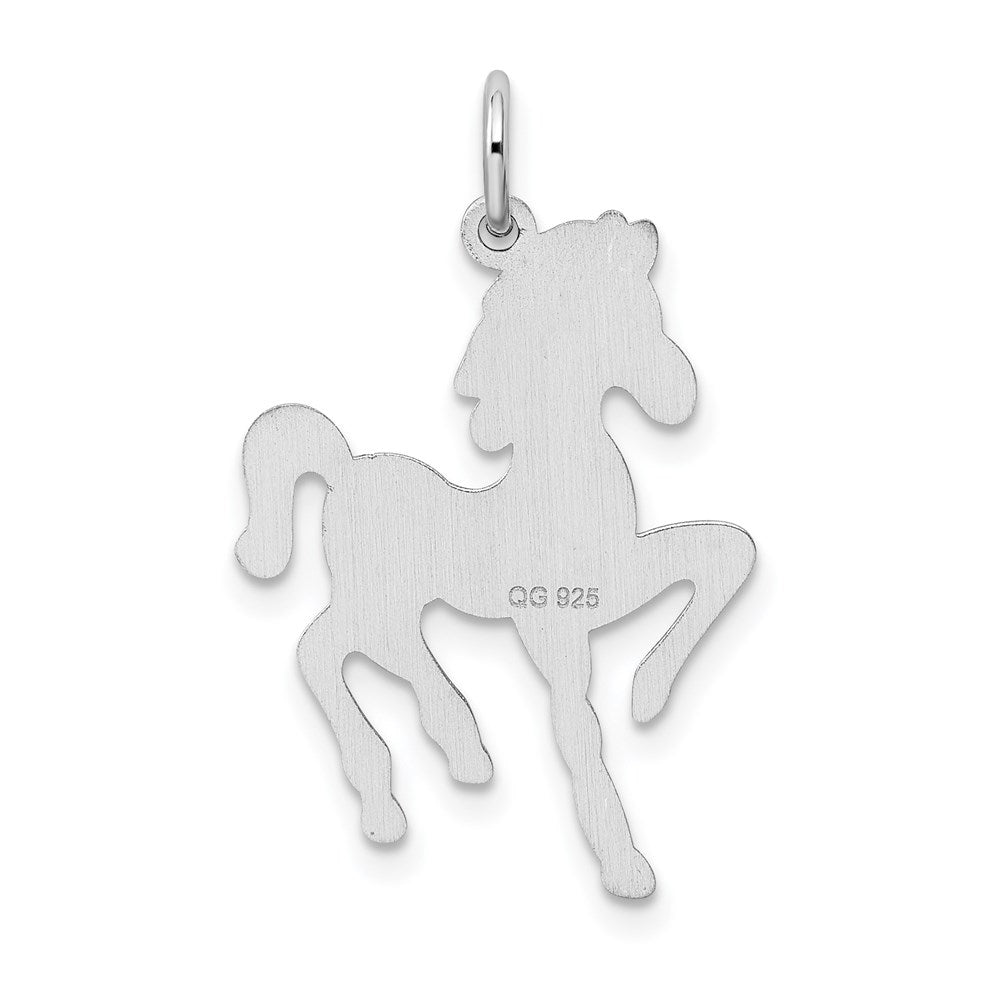 Sterlingsilber Rhodiniert Pferd Plättchen