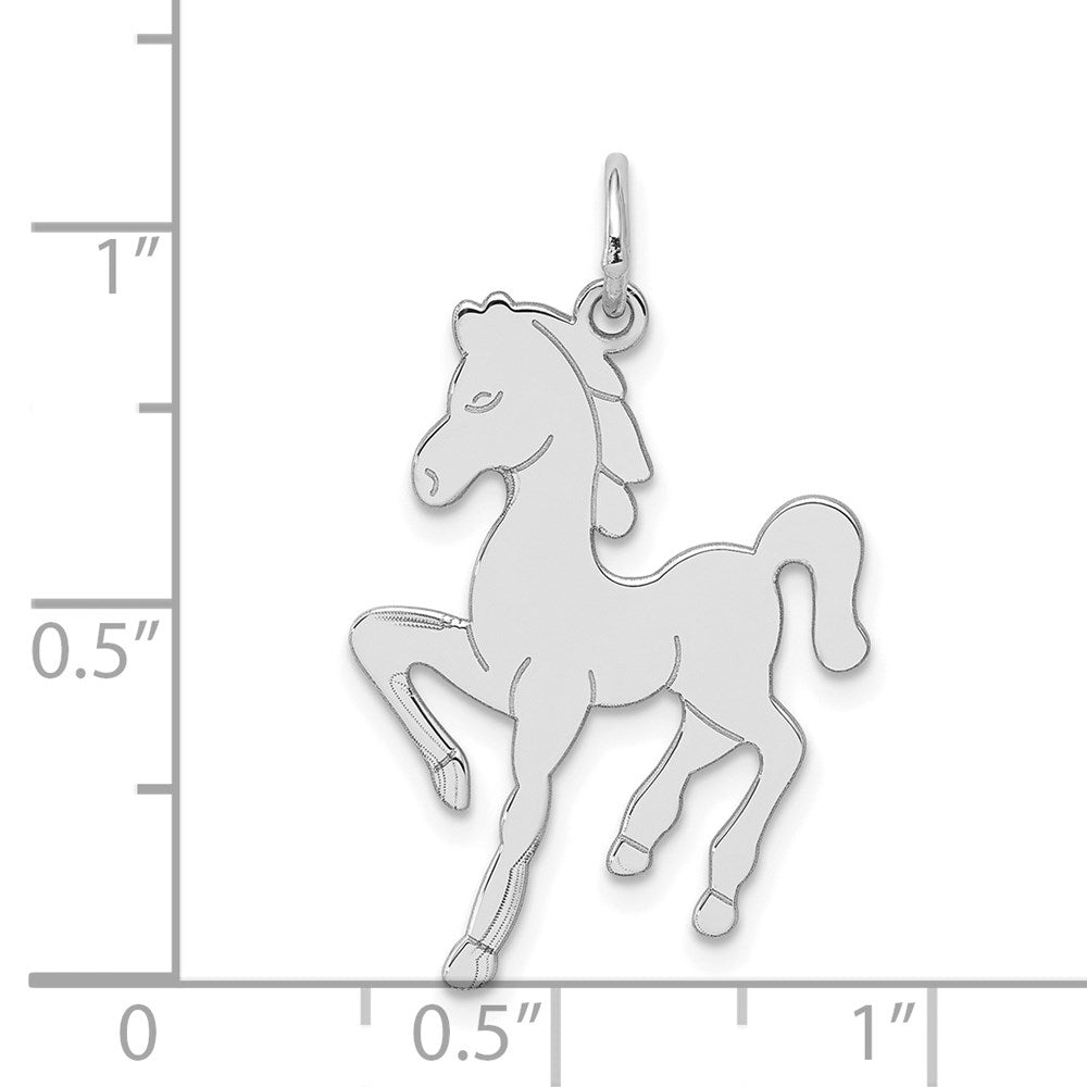 Sterlingsilber Rhodiniert Pferd Plättchen