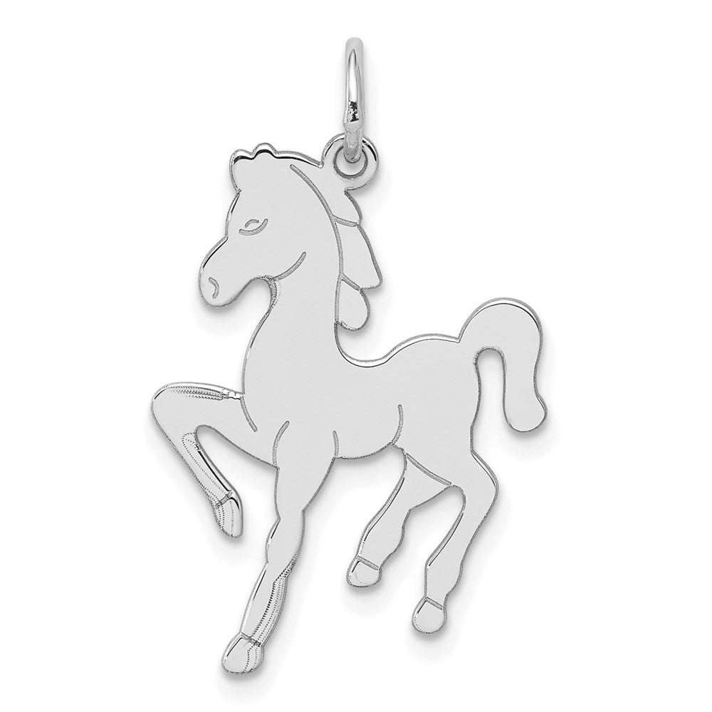 Sterlingsilber Rhodiniert Pferd Plättchen
