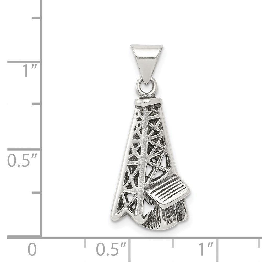 Sterlingsilber Antikisiert Oil Derrick Anhänger