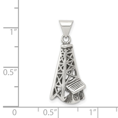 Sterlingsilber Antikisiert Oil Derrick Anhänger