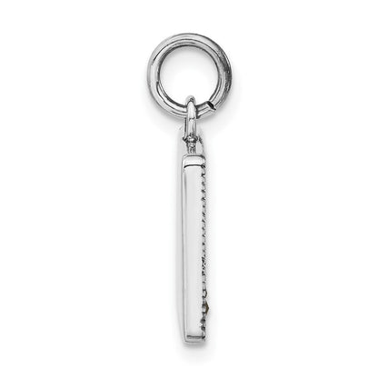 Sterlingsilber Poliert & Antikisiert Markasit Emailliert Times Quadratisch Charm