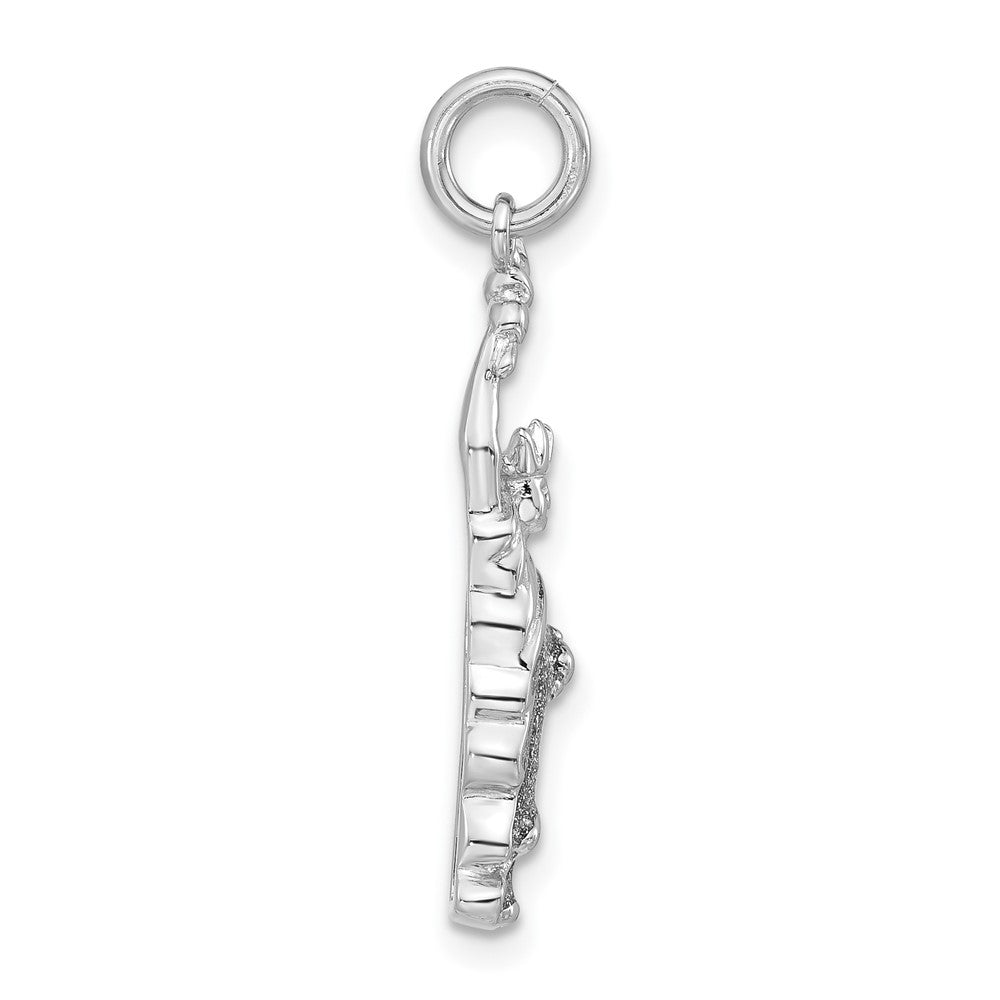 Sterlingsilber Glitzer Emailliert Statue Of Liberty Charm