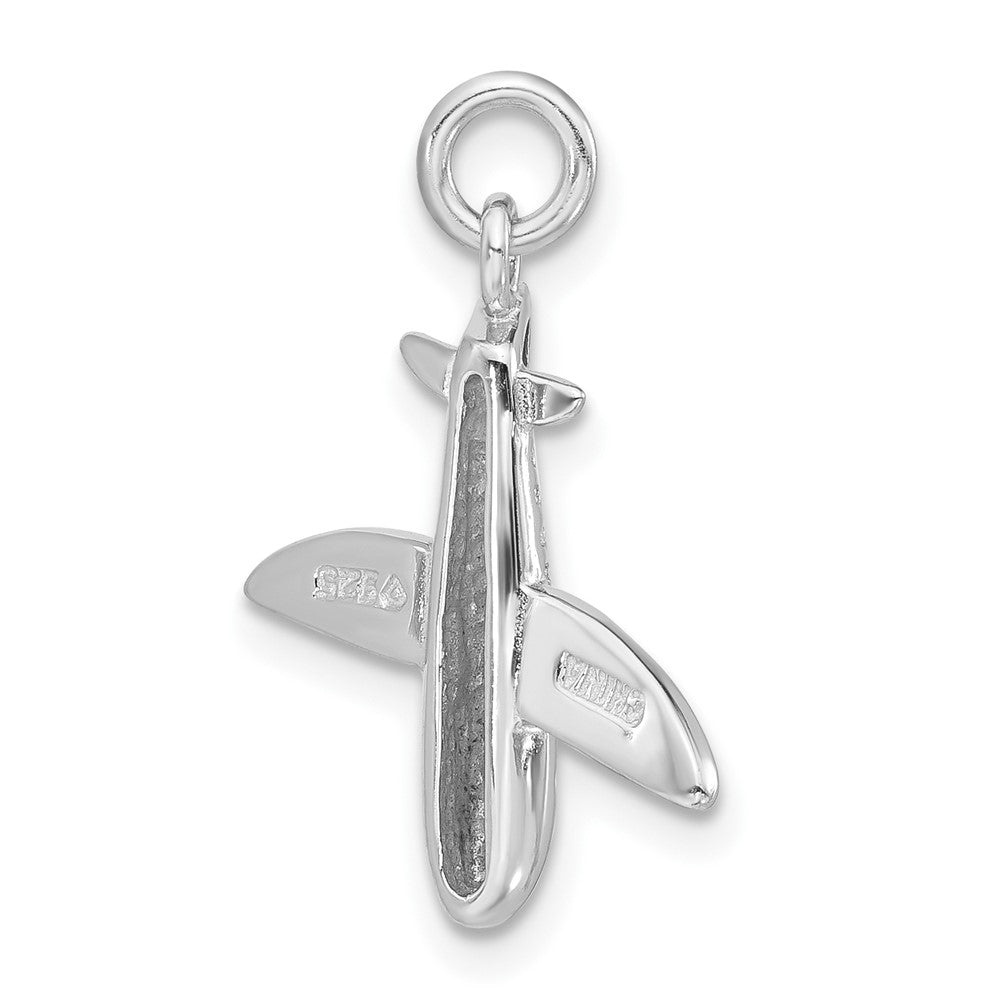 Sterlingsilber Lila Emailliert Flugzeug Charm