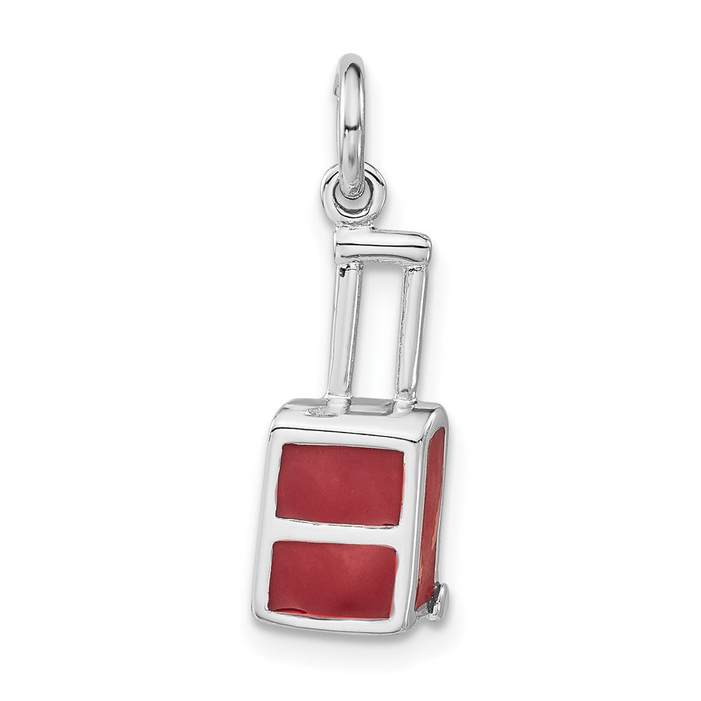 Sterlingsilber Poliert Rot Emailliert Luggage Charm