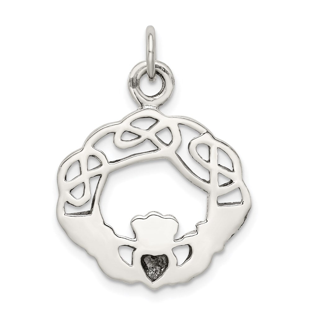 Sterlingsilber Antikisiert Claddagh Anhänger