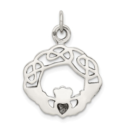 Sterlingsilber Antikisiert Claddagh Anhänger