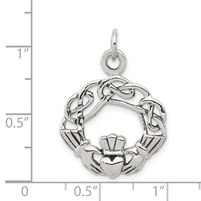 Sterlingsilber Antikisiert Claddagh Anhänger