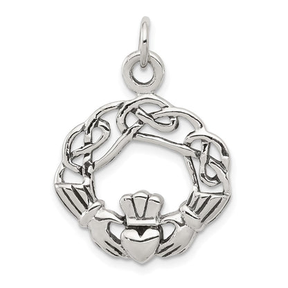 Sterlingsilber Antikisiert Claddagh Anhänger