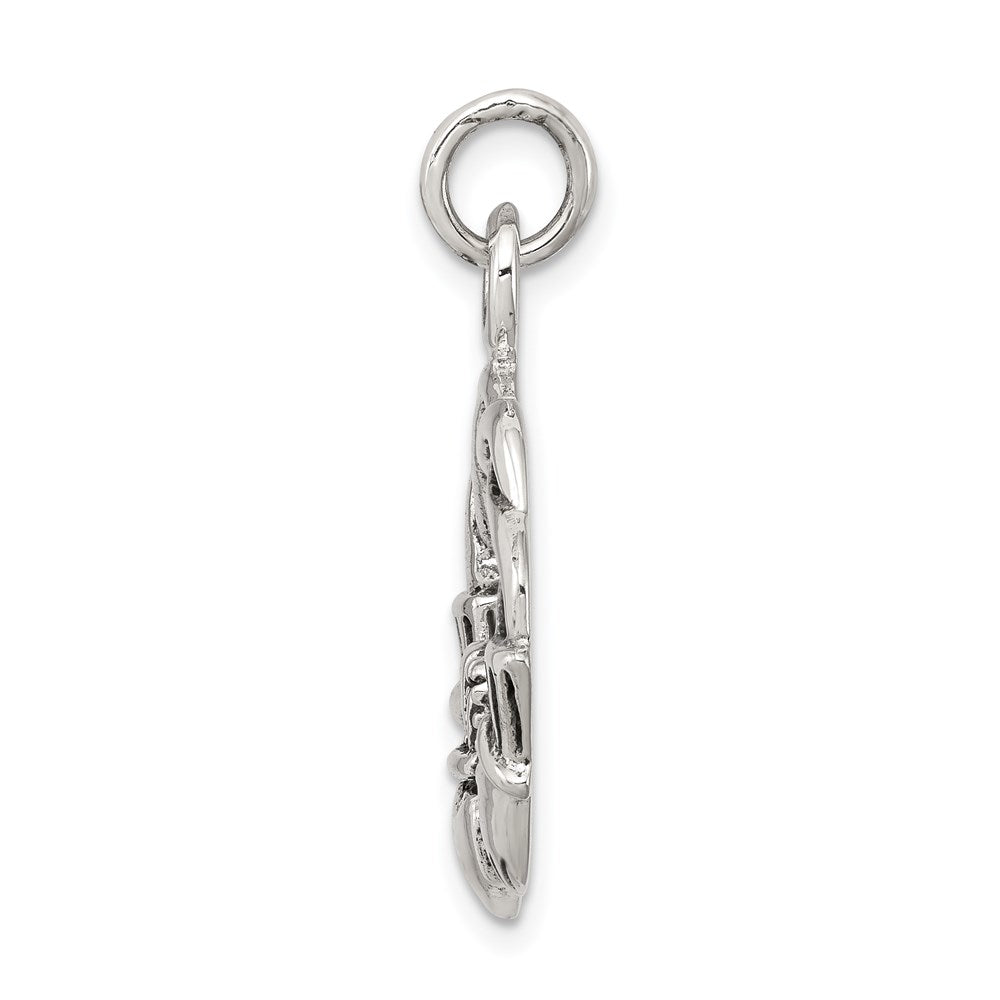 Sterlingsilber Antikisiert Claddagh Anhänger
