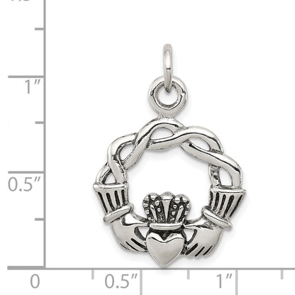 Sterlingsilber Antikisiert Claddagh Anhänger