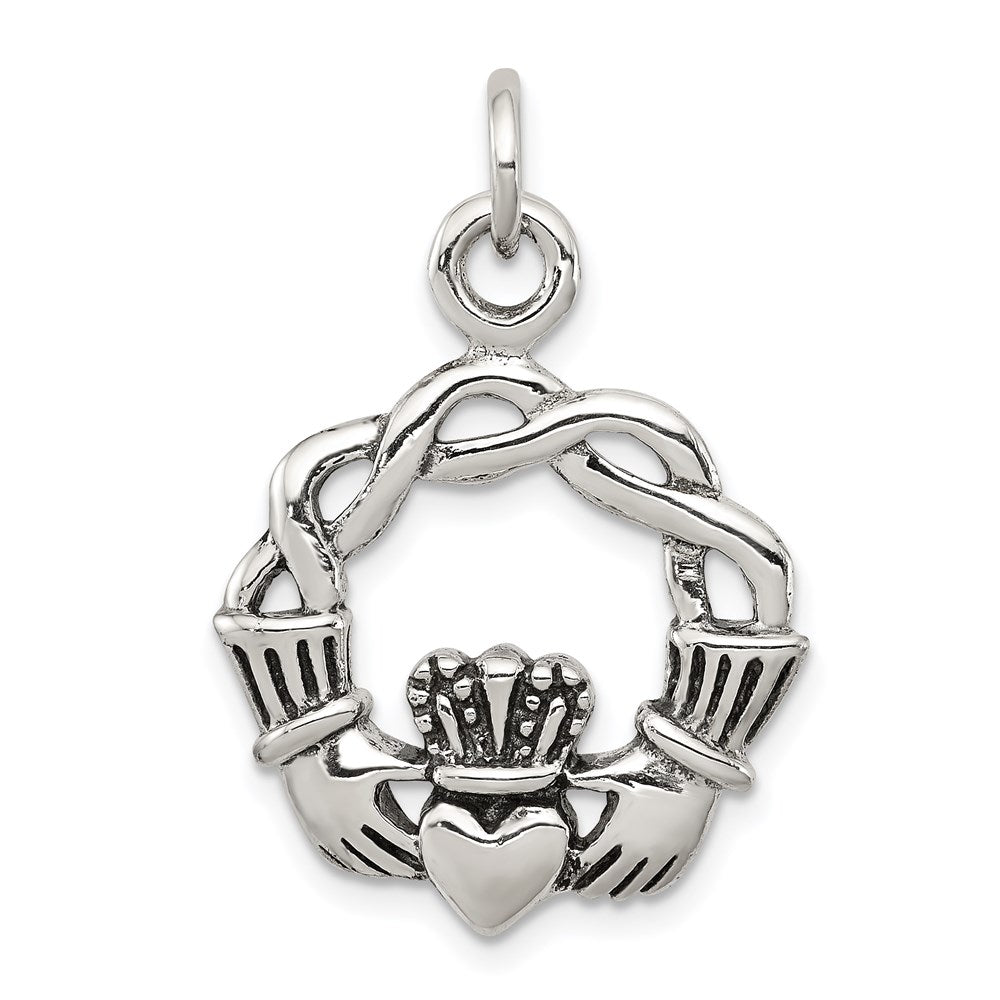 Sterlingsilber Antikisiert Claddagh Anhänger