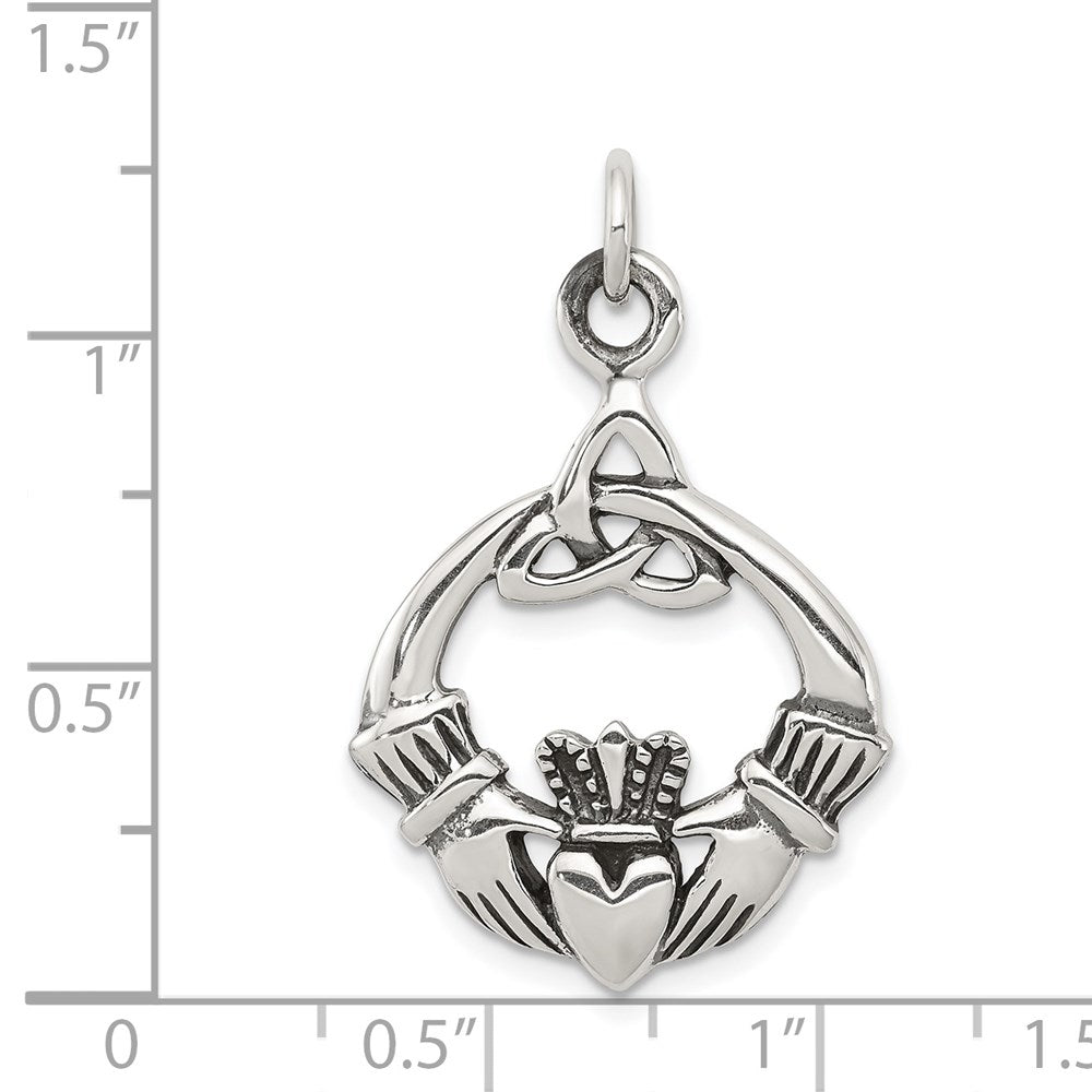 Sterlingsilber Antikisiert Claddagh Anhänger