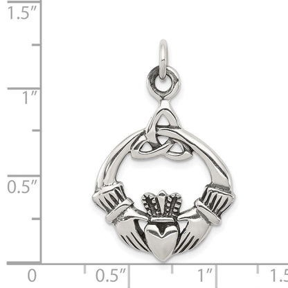 Sterlingsilber Antikisiert Claddagh Anhänger