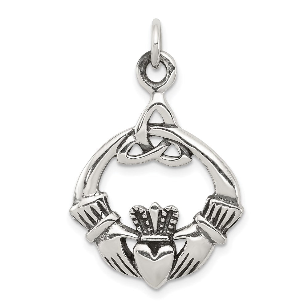 Sterlingsilber Antikisiert Claddagh Anhänger