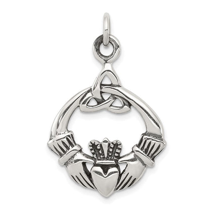 Sterlingsilber Antikisiert Claddagh Anhänger
