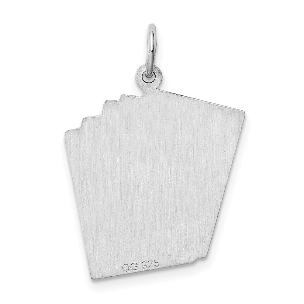 Sterlingsilber Rhodiniert Playing Cards Poliert Charm
