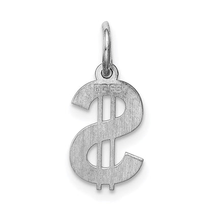 Sterlingsilber Rhodiniert Dollar Zeichen Poliert