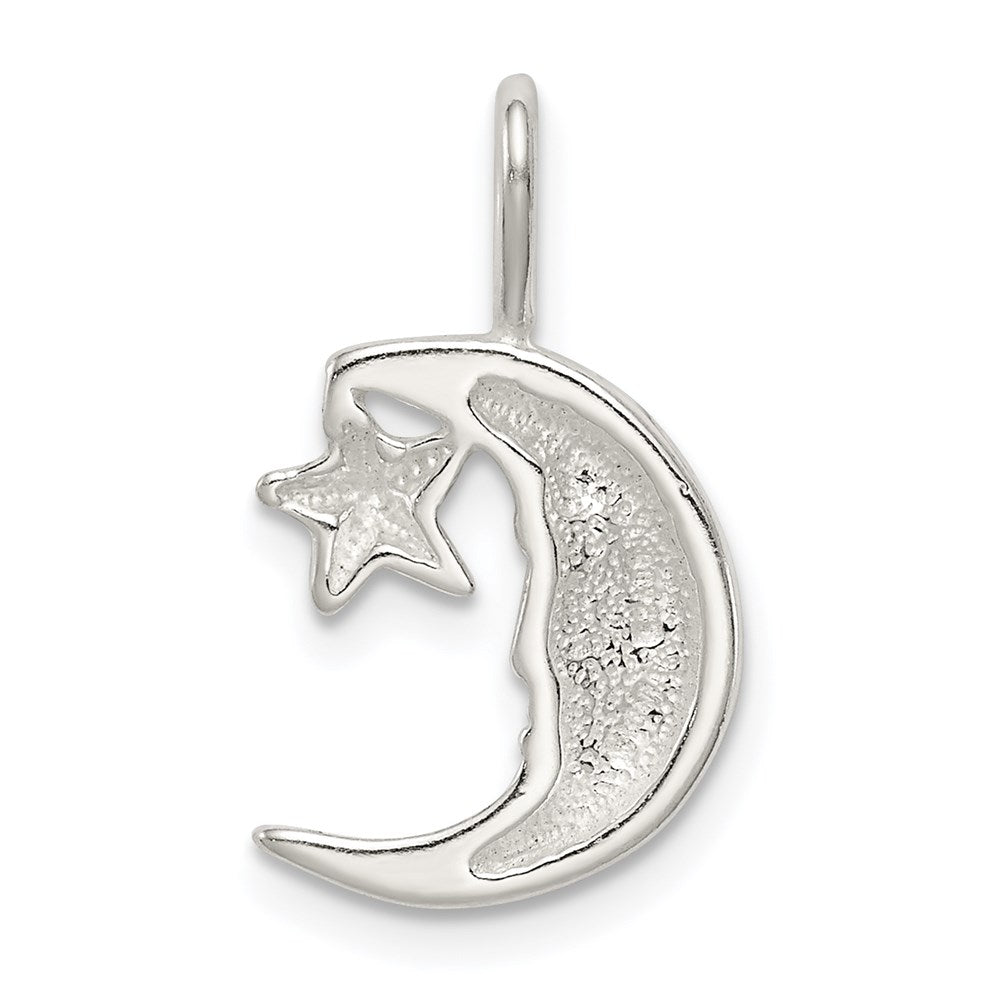 Sterlingsilber Mond mit Stern Charm