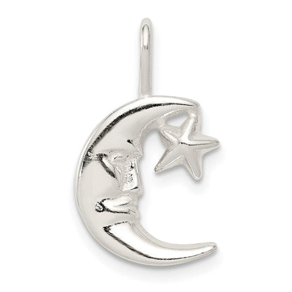 Sterlingsilber Mond mit Stern Charm