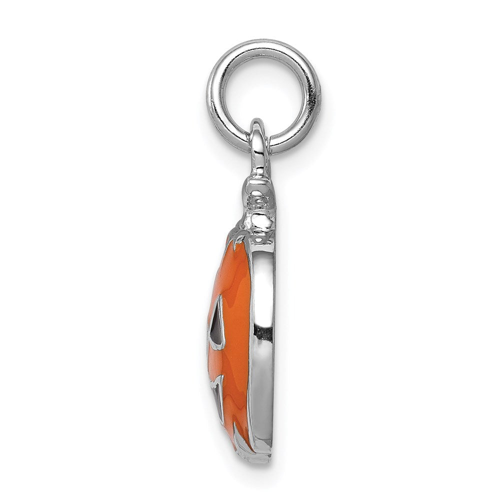 Sterlingsilber Rhodiniert Orange Jack-a-lantern Charm