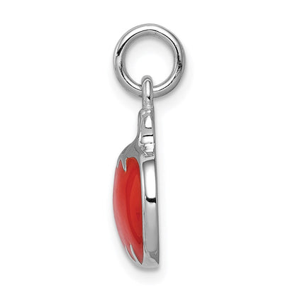 Sterlingsilber Rhodiniert Orange Emailliert Pumpkin Charm