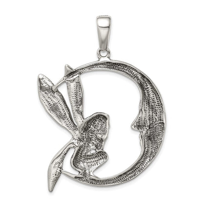 Sterlingsilber Antikisiert Mond/fairy Anhänger