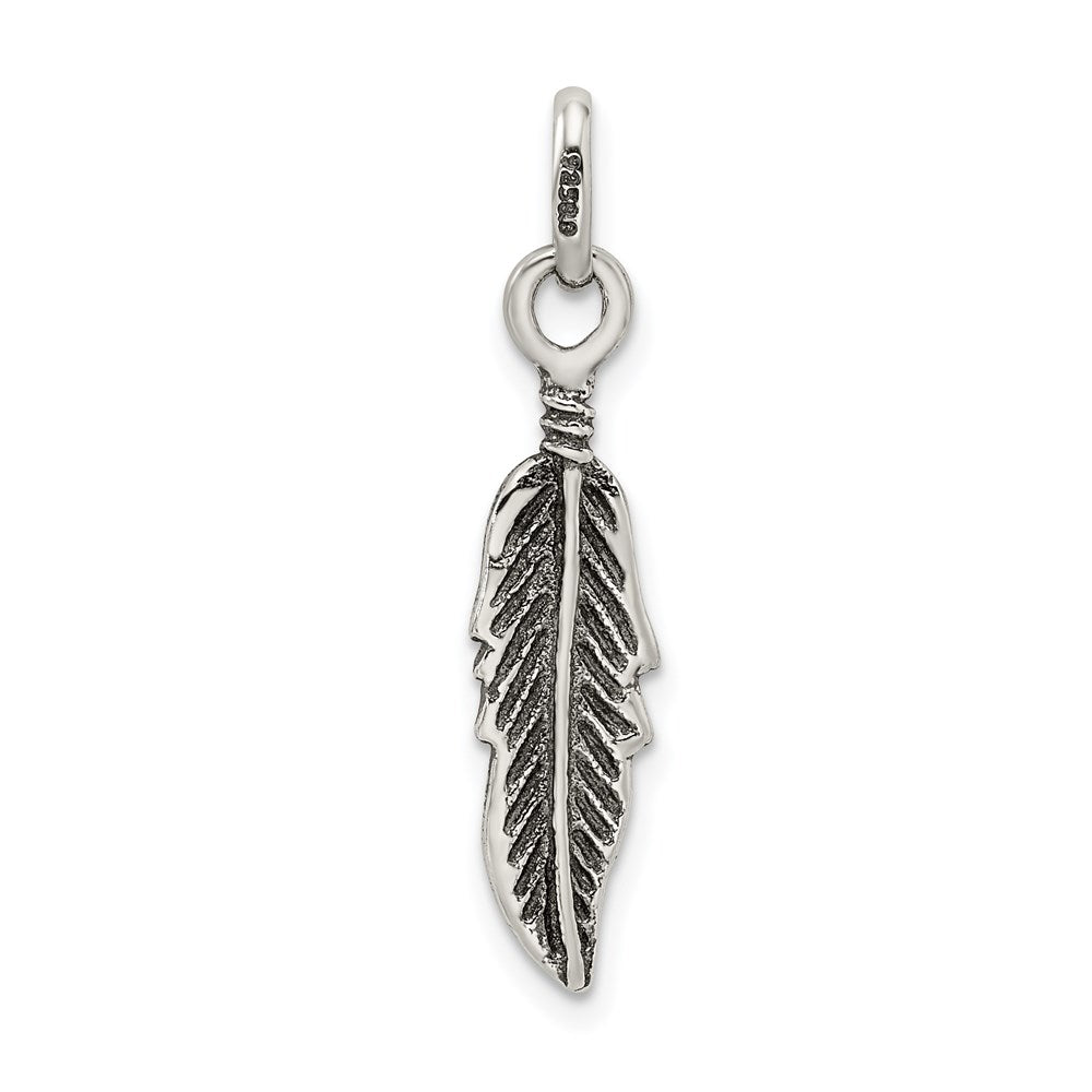 Sterlingsilber Antikisiert Feder Charm