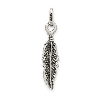 Sterlingsilber Antikisiert Feder Charm