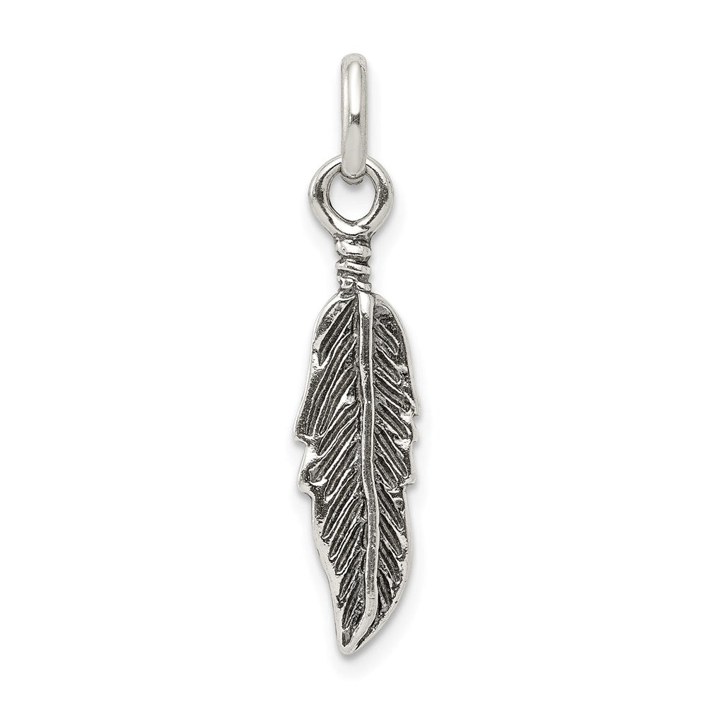 Sterlingsilber Antikisiert Feder Charm