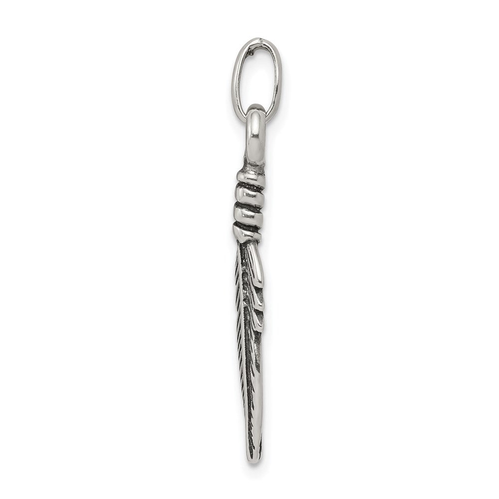 Sterlingsilber Antikisiert Feder Charm
