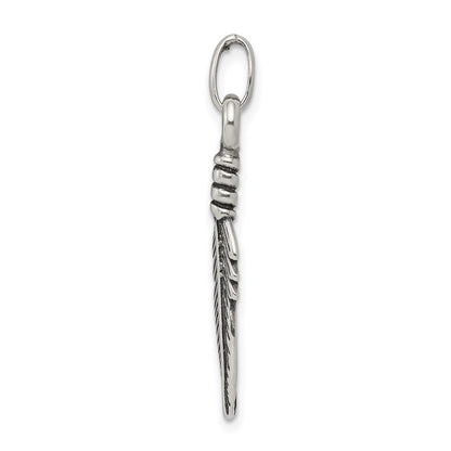 Sterlingsilber Antikisiert Feder Charm