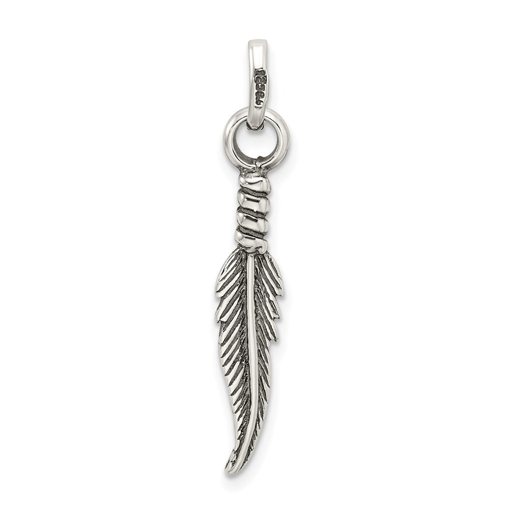 Sterlingsilber Antikisiert Feder Charm