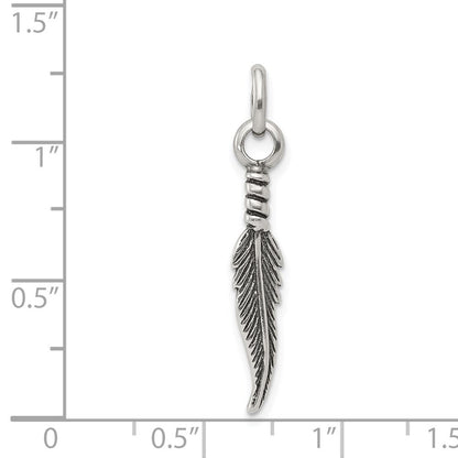 Sterlingsilber Antikisiert Feder Charm
