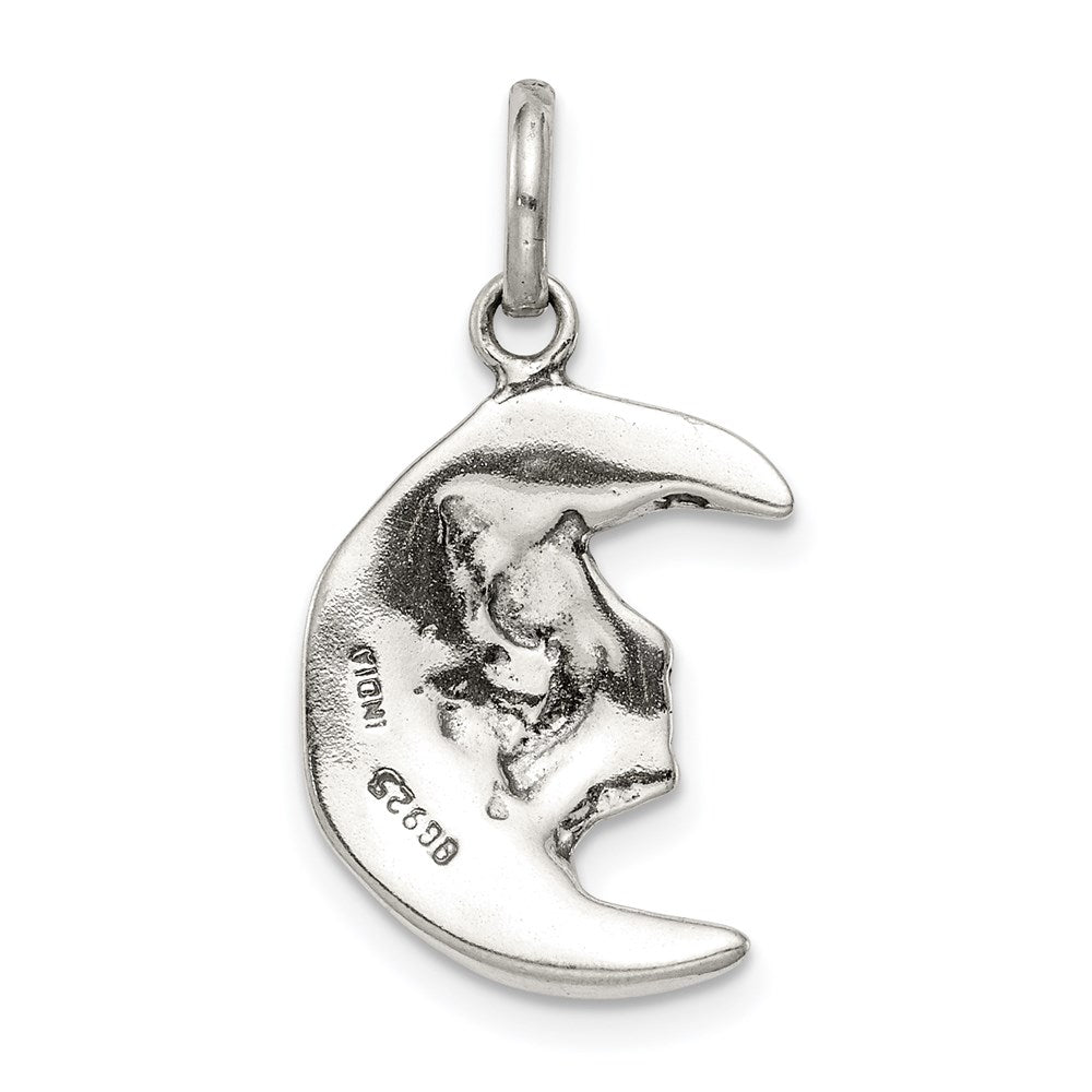 Sterlingsilber Antikisiert Mond Charm