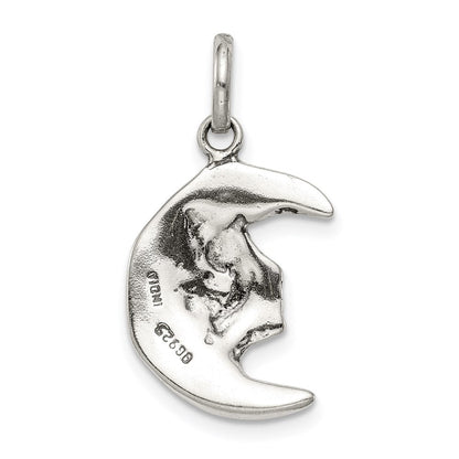 Sterlingsilber Antikisiert Mond Charm